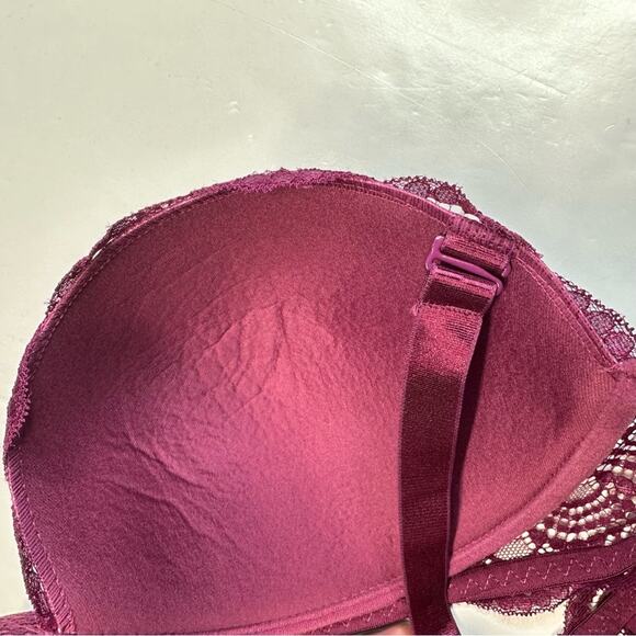 Black Fuchsia Convertible Padded Underwire Bra Purple/Burgundy/Wine Size 44D EUC - Picture 9 of 10